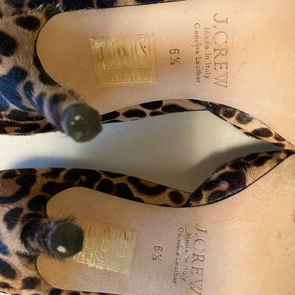 J. Crew Colette Calf Hair Leopard d’Orsay Heel 6.5 Made in Italy - Picture 3 of 6